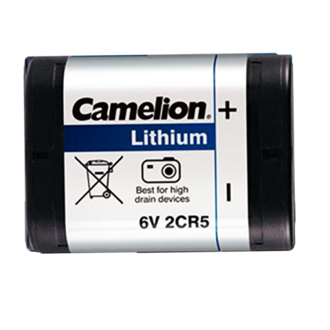 Baterii_FOTO - Baterie Litiu 6V 2CR5 1400mAh, Dimensiuni 34x17x45 mm, Pentru Aparate Foto DSLR, Camere Video, Echipamente Medicale, Constructie Dual-Cell, Camelion