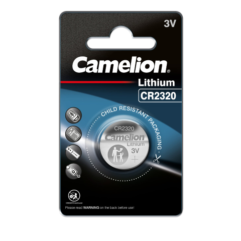 Baterii Butoni - Baterie Litiu CR2320 / BR2320 3V 130mAh, Dimensiuni 23x2.0 mm, Pentru Dispozitive Subțiri, Aparate Medicale, Chei Masina, Blister 1 Bucata, Camelion
