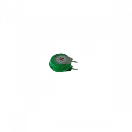 Baterii acumulatori standard - Baterie NiMH, 1.2V, 80mAh, cu 2 pini, 6074, diametru de 15 mm, verde