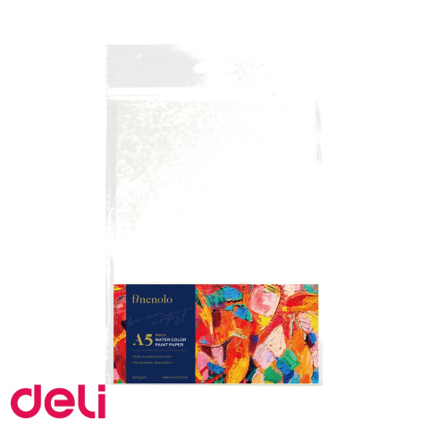 Birotica papetarie - Bloc desen acuarela Deli, format A5, 16 file groase 300 g/mp, pentru pictura si tehnici umede