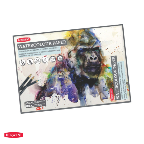 Birotica papetarie - Bloc desen pentru acuarela Derwent Professional, A3, 12 file, 300 g/mp