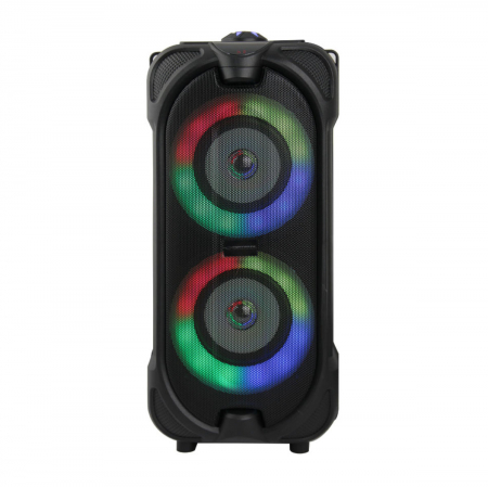 Multimedia Player - Boxa portabila 10W, Bluetooth 5.0, Aux-in jack 3.5mm, FM Radio, USB, microSD slot, intrare microfon jack 6.35mm , baterie 1800 mAh, telecomanda, TWS, ES-96120, LED RGB