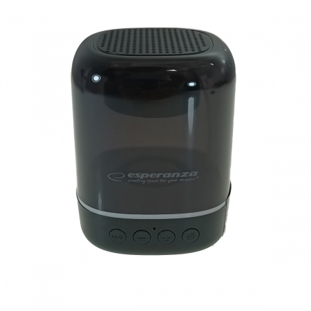 Boxe - Boxa portabila Esperanza Viola, 3W, iluminare RGB, radio FM, bluetooth v.5.0, slot card microSD, AUX in jack 3.5mm, dimensiuni 85 x 68 mm, neagra