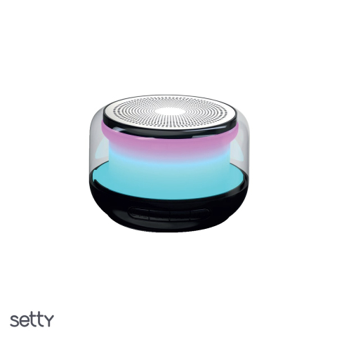 Boxe bluetooth - Boxa Setty round RGB GB-700, Radio FM, iluminare RGB, USB-C, bluetooth v 5.0, 600 mAh, raza 10 m, 5 W, Neagra