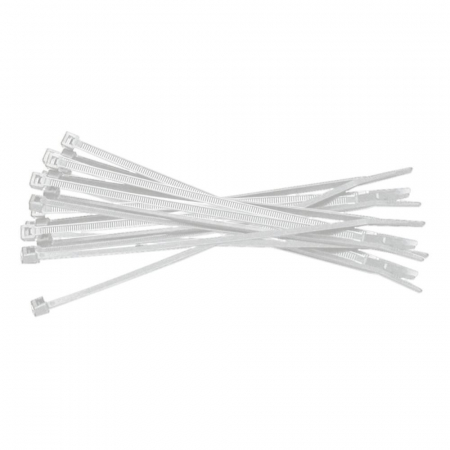 Conectica IT - Brida din plastic Cablexpert 03311, banda zimtata, colier, 2.5x100mm, alba, set 100 bucati