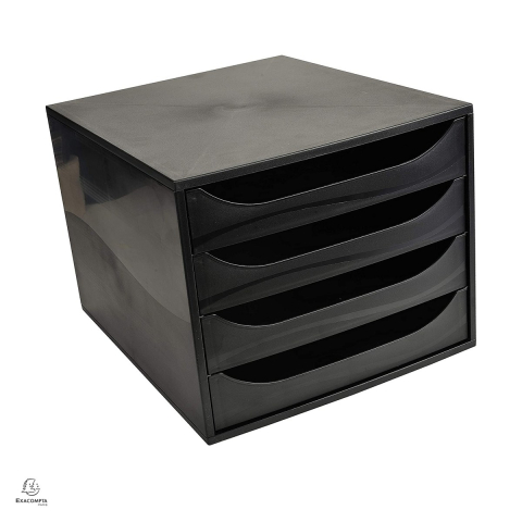 Birotica papetarie - Cabinet cu 4 sertare Exacompta, 348x284x234 mm, negru