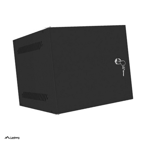 Rack-uri si accesorii - Cabinet rack de perete Lanberg 10 inch 4U, 280 x 310 mm, usa metalica cu incuietoare, flat pack, sarcina 20 kg, negru, WF10-2304-00B
