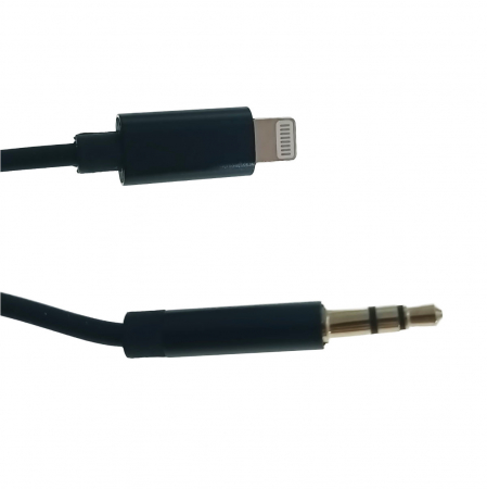Cabluri iPhone - Cablu cu conector jack 3.5 mm la conector tip lightning, 100 cm, in blister, negru
