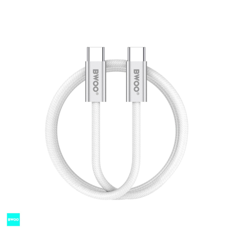Accesorii IT - Cablu de date BWOO BO-X317C-C, USB-C - USB-C, 1 m, 240W, alb