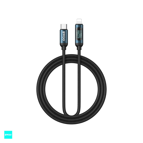 Accesorii IT - Cablu de date BWOO, USB-C - Lightning, 1 m, 27W, negru