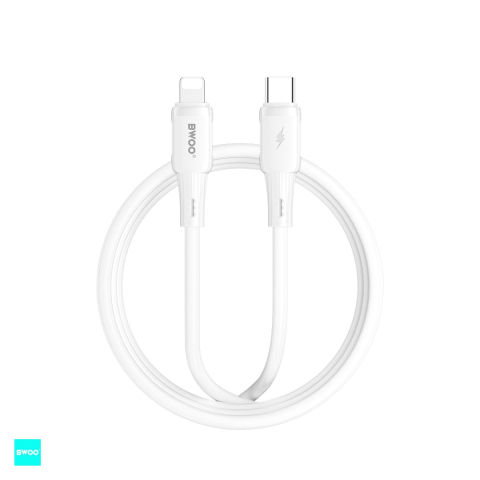 Accesorii IT - Cablu de date BWOO X329CL, USB-C - Lightning, 1 m, 27W, alb