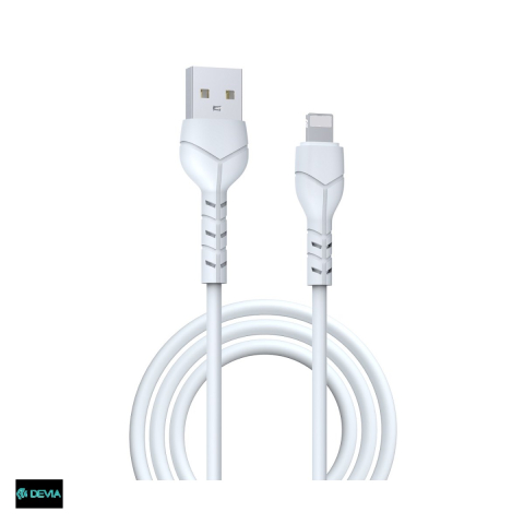 Accesorii IT - Cablu de date Devia Kintone EC143, USB-A - Lightning, 1 m, 2,1A, alb