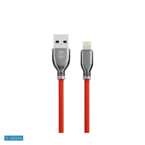 Accesorii IT - Cablu de date Forever Tornado, USB-A - Lightning, 1 m, 3A, rosu