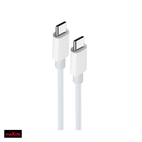 Accesorii IT - Cablu de date Maxlife MXUC-05, USB-C - USB-C, 2 m, 100W, alb