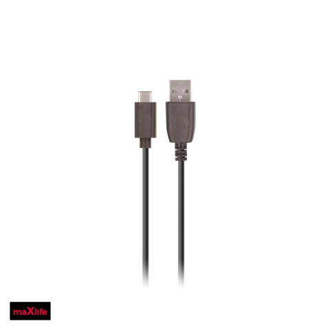 Accesorii IT - Cablu de date Maxlife, USB-A - USB-C, 0,5 m, 2A, negru