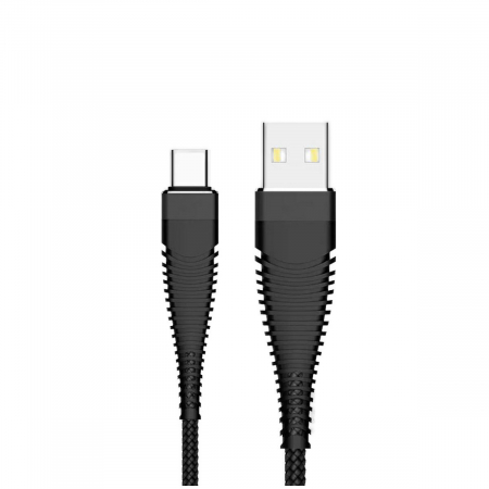 Cabluri USB tip C - Cablu de date si alimentare, Kabel Armour, 2.1A, conector USB Tip A tata la USB Tip C tata, lungime 200 cm, negru