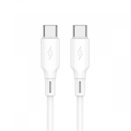 Cabluri USB tip C - Cablu de date si alimentare premium, PD60W, conectori USB Tip C tata la USB Tip C tata, JELLICO B24, lungime 100 cm, Alb