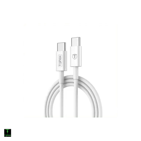 Cabluri USB tip C - Cablu de date T-Phox Glary, USB-C - USB-C, 1 m, alb
