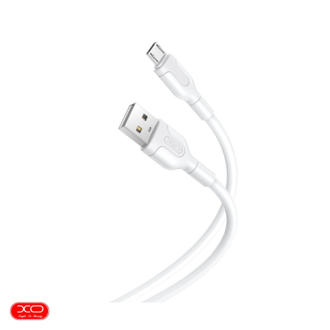 Cabluri microUSB - Cablu de date XO NB212, USB tata la microUSB tata, lungime 1 m, 2.1A, in cutie, alb