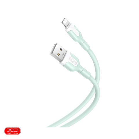 Cabluri iPhone - Cablu de date XO NB212, USB tata la tip Lightning tata, lungime 1 m, 2.1A, in cutie, verde
