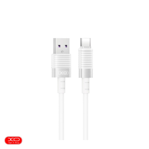 Accesorii IT - Cablu de date XO NB282, USB-A tata la USB-C tata, lungime 1 m, 6A, 30W conectori intariti, in cutie, alb