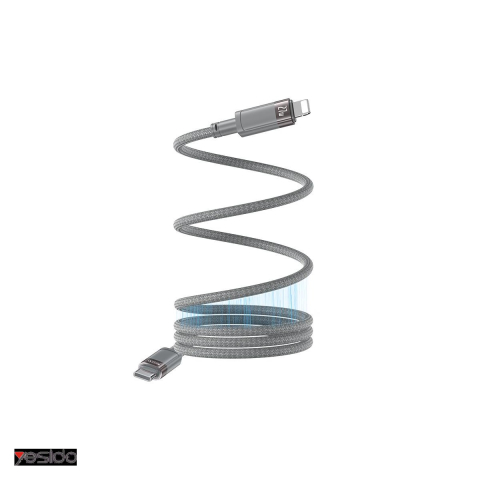 Accesorii IT - Cablu de date Yesido CA172L, USB-C - Lightning, 1 m, 27W 3A, gri