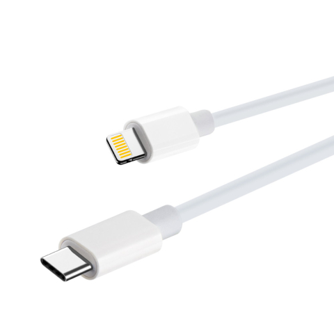 Cabluri iPhone - Cablu de Incarcare si Date Maxlife MXUC-05 USB-C la conector tip Lightning, 2m, 20W, Alb, pentru Incarcare Rapida la Distanta