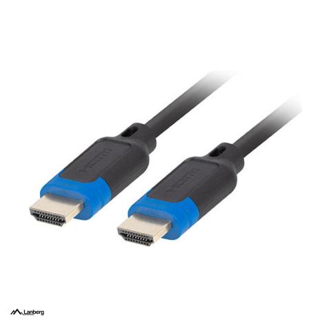 Cabluri si adaptoare - Cablu HDMI 2.1 Lanberg Ultra High Speed cu Ethernet, 1,8 m, 8K la 60 Hz cu DSC, 48 Gb/s, eARC, conectori auriti, dubla ecranare, negru, CA-HDMI-30CC-0018-BK