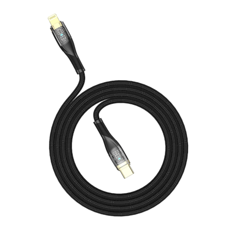 Accesorii smartphone - Cablu USB-C – la tip Lightning, pentru Incarcare Rapida PD 30W si Transfer Date, Cu Impletitura Nailon Rezistenta, 1m, Negru, Jellico B20