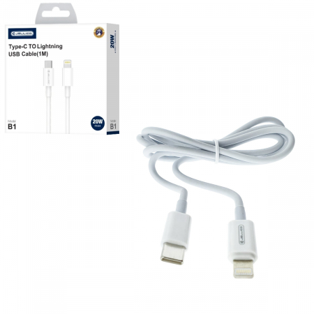 Accesorii IT - Cablu USB Tip C tata la conector tip lightning, JELLICO B1, PD 20W, lungime 100 cm, Alb