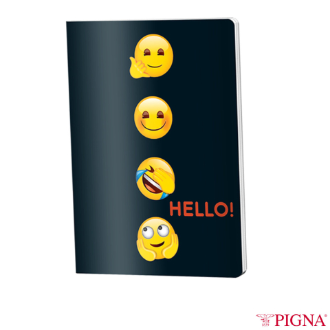 Birotica papetarie - Caiet A5 Aritmetica 48 File - Calcule Portabile si Geometrie Organizata, Uz Scolar si Meditatii Practice, Design Emoji pe Fond Negru Lucios