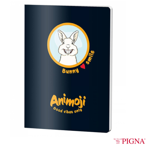 Birotica papetarie - Caiet A5 Dictando 48 File - Notite Rapide si Organizare, Uz Scolar si Personal, Design Animoji pe Fundal Negru