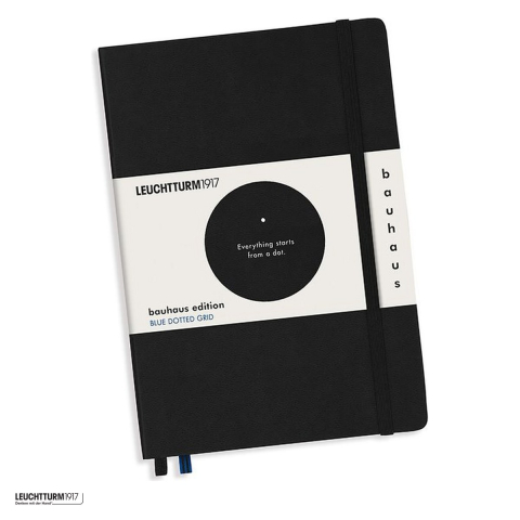 Caiete - Caiet Leuchtturm1917 Notebook Bauhaus Edition A5, coperta rigida, punctat, 251 pagini numerotate, hartie 80 g/mp, 145 x 210 mm, citat Kandinsky embosat, cuprins, 2 semne de carte, negru