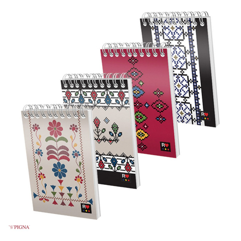Caiete - Bloc notes Pigna Ethno, A6, 80 file, matematica, spira aritmetica diverse modele
