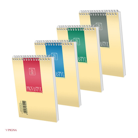Birotica papetarie - Bloc notes Pigna Style, A7, 60 file, velin, 200 g/mp, spira
