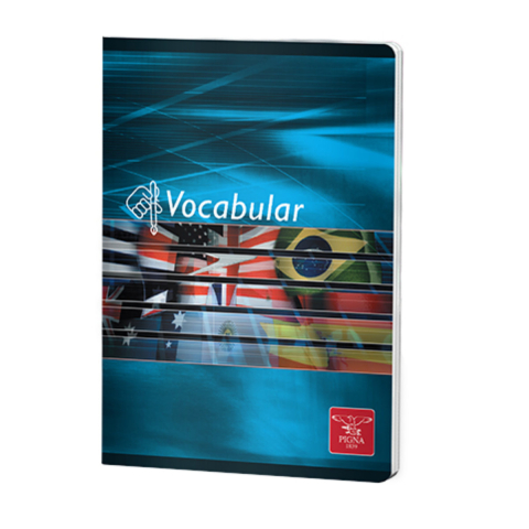 Birotica papetarie - Caiet Vocabular 24 File pentru Organizare Eficienta a Cuvintelor, Uz Scolar si Studiu Individual, Design Lucios Multiculoare