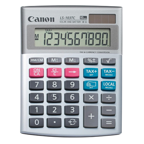 Calculatoare numerice - Calculator de birou 10 Digits, Canon LS103TC, 105 x 140 x 32 mm, gri