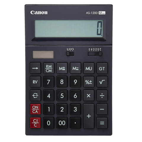 Calculatoare numerice - Calculator de birou 12 Digits, Canon AS1200, 178 x 118 x 37 mm, negru