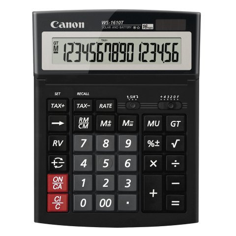 Calculatoare numerice - Calculator de birou 16 Digits, Canon WS1610T, 198 x 150 x 38 mm, negru