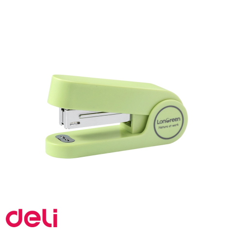 Capsatoare - Capsator Deli Longreen 25 coli, capse 24/6, plastic reciclat 50%, verde, pentru birou si acasa