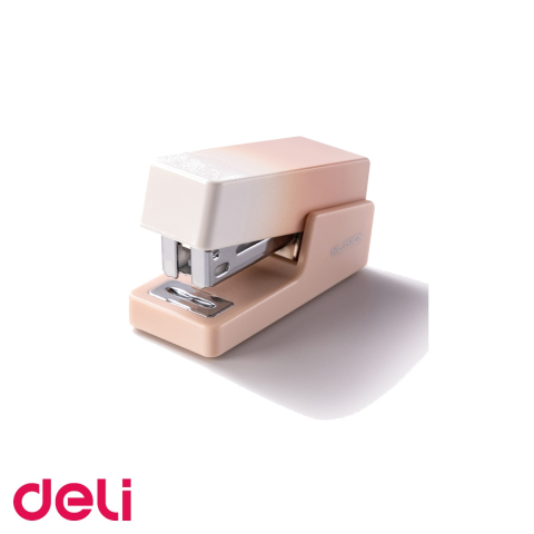 Capsatoare - Capsator mini Deli NuSign, roz, capacitate 12 coli, capse 24/6 si 26/6, pentru birou si acasa