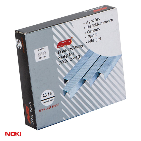 Capse pentru capsator - Capse NOKI 23/13, 70-100 coli, cutie 1000 bucati