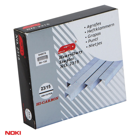 Capse pentru capsator - Capse NOKI 23/15, 90-120 coli, cutie 1000 bucati