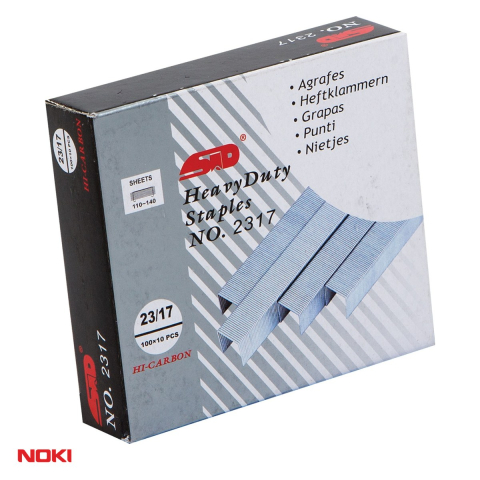 Capse pentru capsator - Capse NOKI 23/17, 110-140 coli, cutie 1000 bucati