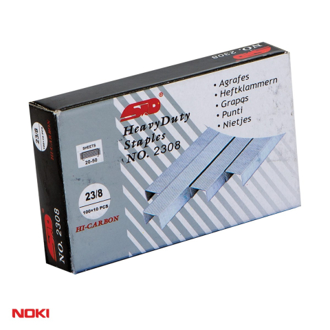 Capse pentru capsator - Capse NOKI 23/8, 20-50 coli, cutie 1000 bucati