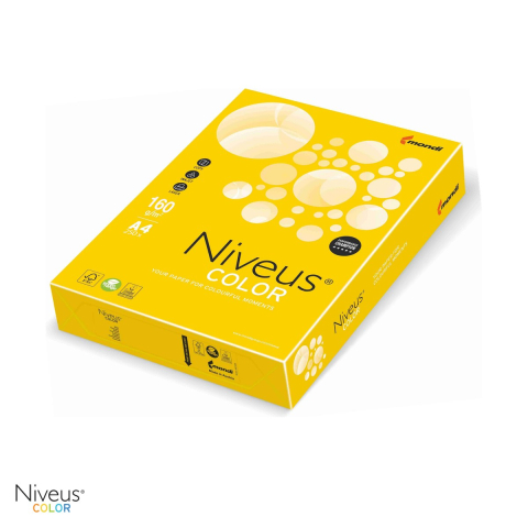 Hartie copiator - Carton copiator Niveus IG50 A4, galben mustar intens, 160 g/mp, 250 coli