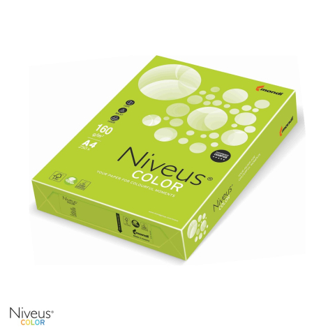 Hartie copiator - Carton copiator Niveus LG46 A4, verde lime intens, 160 g/mp, 250 coli