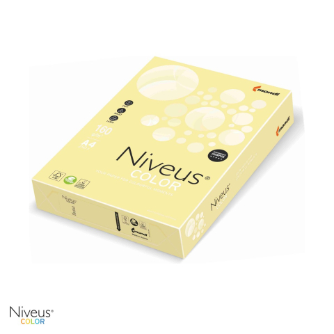 Hartie copiator - Carton copiator Niveus YE23 A4, galben pal, 160 g/mp, 250 coli
