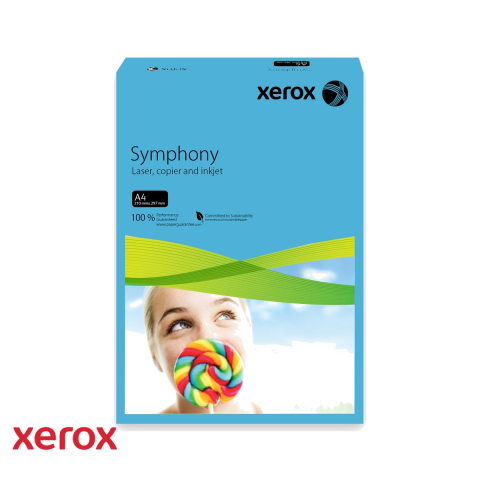 Carton si hartie speciala - Carton copiator Xerox Symphony A4, albastru intens, 160 g/mp, pentru imprimante si copiatoare, top 250 coli