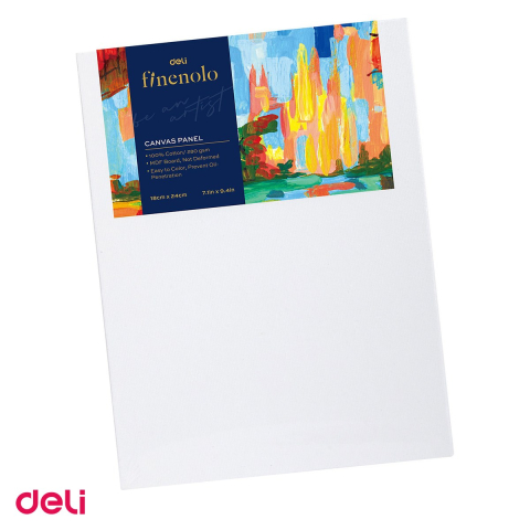 Acuarele, pensule si blocuri de desen - Carton panzat pentru pictura Deli, 280 g/mp, 18x24 cm